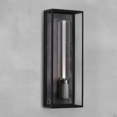 Caged Wet L Wall Lamp Steel Gun Metal
