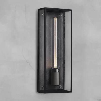 Caged Wet L Wall Lamp Steel Gun Metal