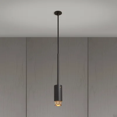 Exhaust Cross Pendant Lamp, Steel, Graphite, Brass