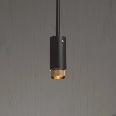 Exhaust Linear Pendant Lamp, Graphite Steel with Brass