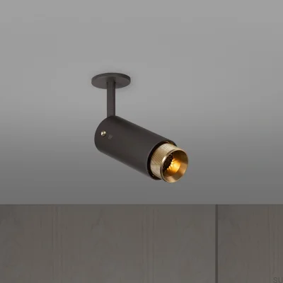 Exhaust Cross Adjustable Spot Lamp, Graphite Steel with Brass