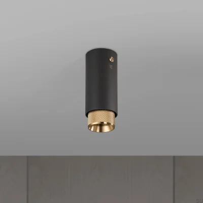 Exhaust Cross Ceiling Spotlight, Steel, Graphite, with Brass