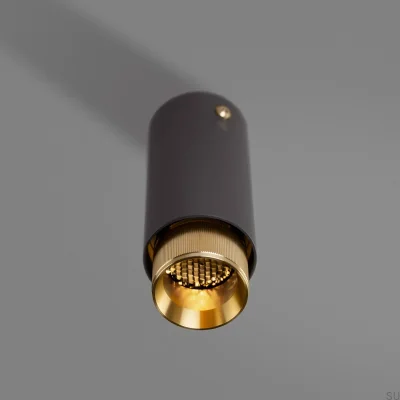 Exhaust Linear Ceiling Spotlight, Graphite Steel with Brass