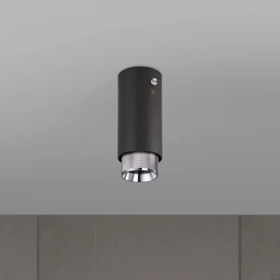 Exhaust Cross Ceiling Spot Lamp, Graphite Steel with Silver