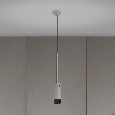 Exhaust Cross Pendant Lamp, Steel Gray with Black