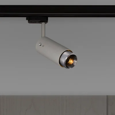 Exhaust Cross Track Spot Lamp Steel Grey with Silver