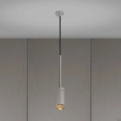 Exhaust Cross Steel Grey with Brass Pendant Spotlight