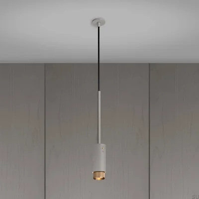 Exhaust Linear Steel Gray with Brass Pendant Spotlight