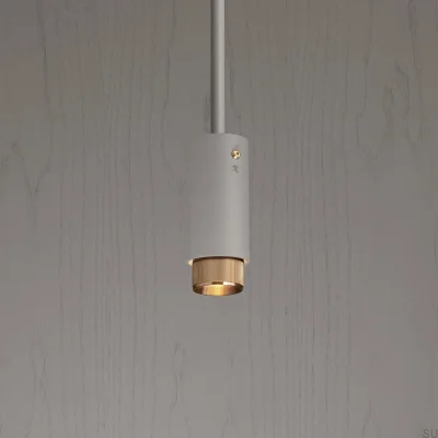 Exhaust Linear Steel Gray with Brass Pendant Spotlight