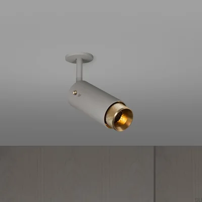 Exhaust Cross Adjustable Spot Lamp Steel Grey with Brass