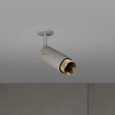 Exhaust Cross Adjustable Spot Lamp Steel Grey with Brass