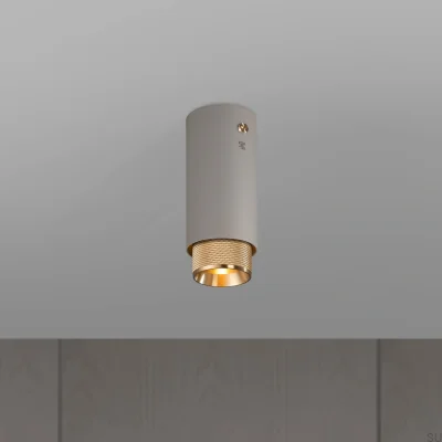 Exhaust Cross Steel Grey with Brass Spot Ceiling Lamp