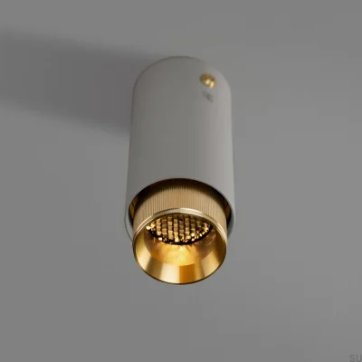 Exhaust Linear Steel Grey with Brass Spot Ceiling Lamp