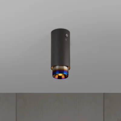 Exhaust Linear Steel Graphite with Burnt Steel Ceiling Spotlight
