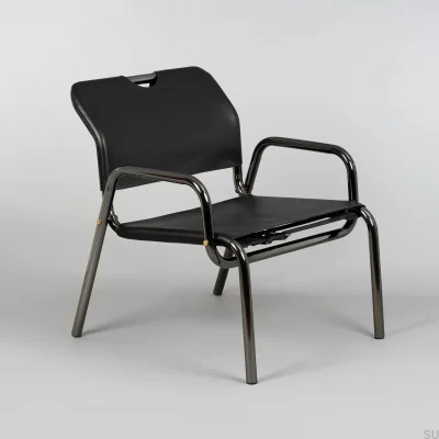 Chopper Modular Lounge Chair Black Chrome with Brass Details