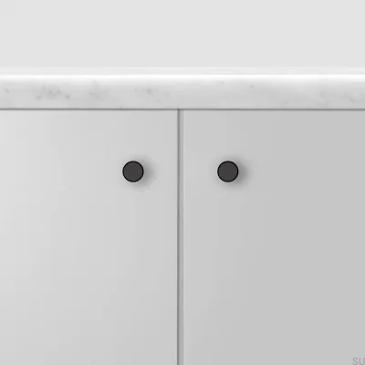 Linear 12 furniture knob, steel, black (set of 2)