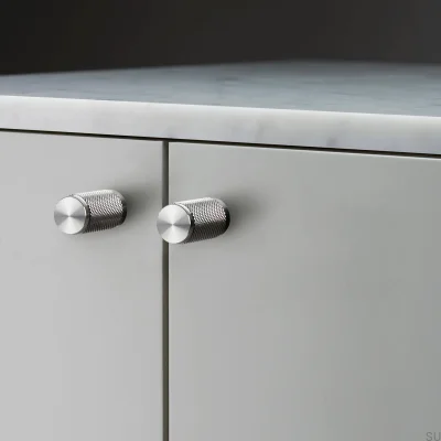 Cross 20 Steel Silver Furniture Knob (Set of 2)