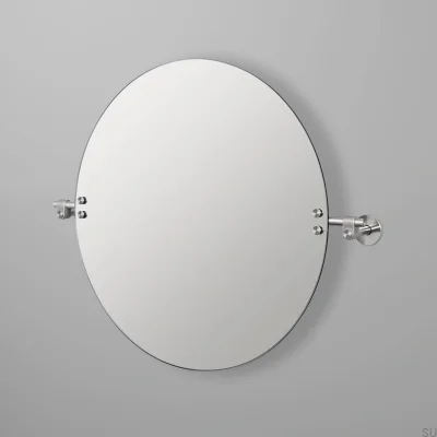 Cast L Silver Tilting Round Mirror