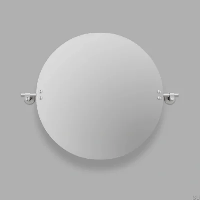 Cast L Silver Tilting Round Mirror