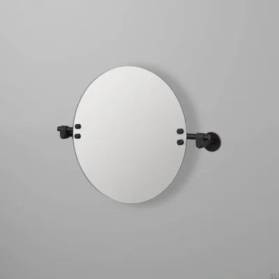 Cast S Welder’s Black Tilting Round Mirror