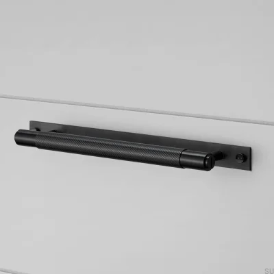 Long furniture handle with Cross Plate 225 Steel Black