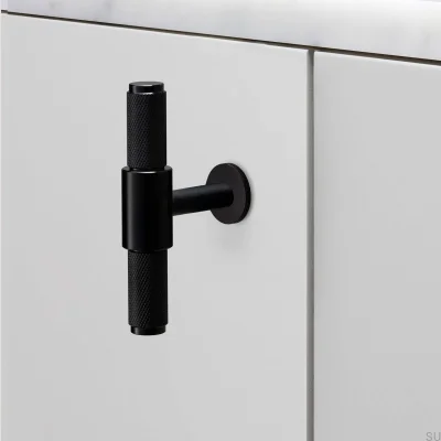 T-Bar Cross 95 Steel Black Furniture Handle