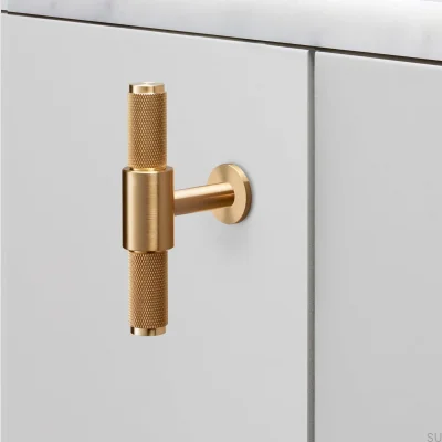 T-Bar Cross 95 Brass Furniture Handle