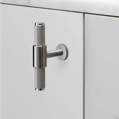 T-Bar Cross 95 Steel Silver Furniture Handle