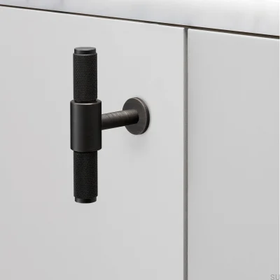 T-Bar Cross 95 Brass Burnt Bronze Furniture Handle