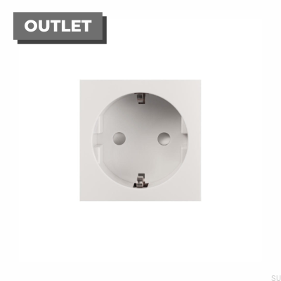 Euro Shuko Socket Module for Euro Plate White British Standard