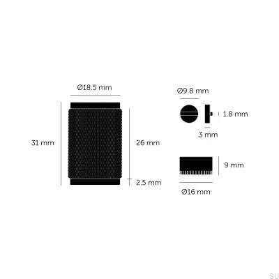 Decorative kit for Detail Cross Steel Black dimmer