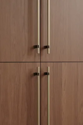 Bond 2x544 Aluminum Brushed Gold with Antique Bronze Elongated Furniture Handle