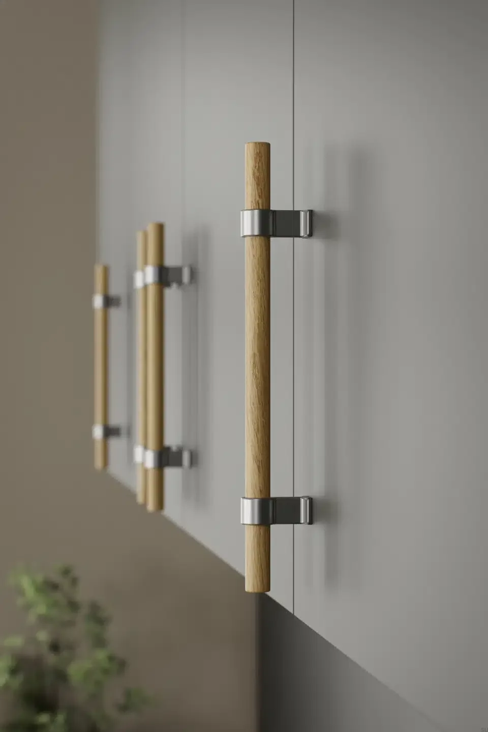 557030160-052/66--Uchwyt-meblowy-podłużny-Bond-Wood-160-Drewniany-Dębowy-Srebrny-Furnipart-Skandynawskie-Uchwyty_2