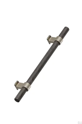 Bond Wood 160 Wooden Oak Black with Brushed Gold Elongated Furniture Handle