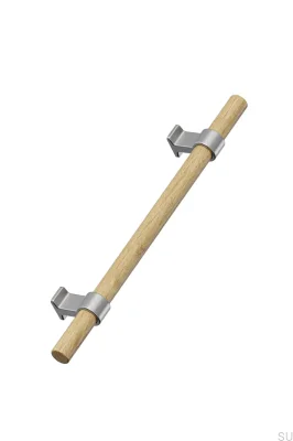 Bond Wood 320 Wooden Oak Silver Elongated Furniture Handle