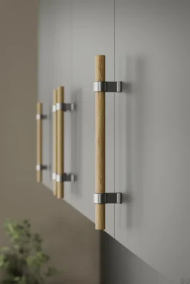 Bond Wood 320 Wooden Oak Silver Elongated Furniture Handle