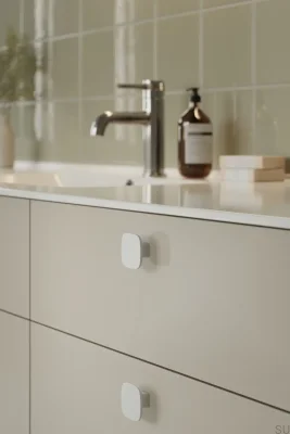 Tabula 40 Ceramic White Furniture Knob