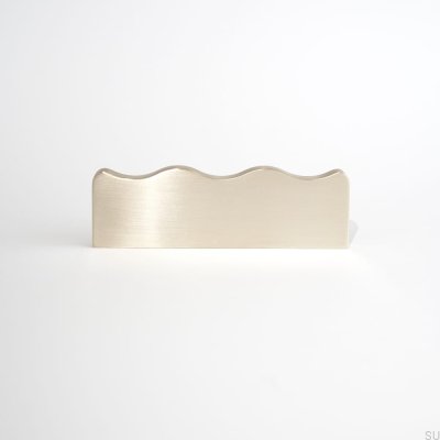 Elongated furniture handle, wavy, 13 120, brass, polished