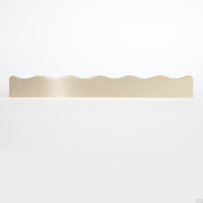 Elongated furniture handle, wavy, 13 348, brass, polished