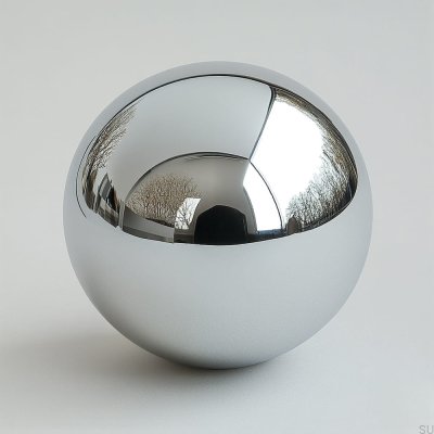 Furniture knob Ball 60 Steel Silver Polished