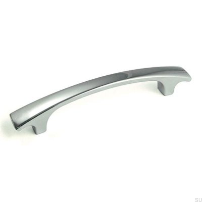 Elongated furniture handle 1301 128 Polished chrome