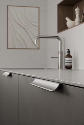 Volet 160 Aluminum Silver Edge Furniture Handle