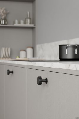 Villa Round 30 Metal Matte Black Furniture Knob