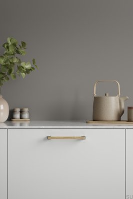 Long furniture handle Segment 160 Wooden Oak with Silver