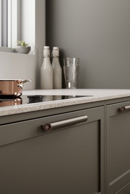 Lucente 1088 elongated furniture handle, aluminum, matte brown
