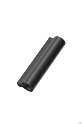 Lucente 64 elongated furniture handle, aluminum, matt black