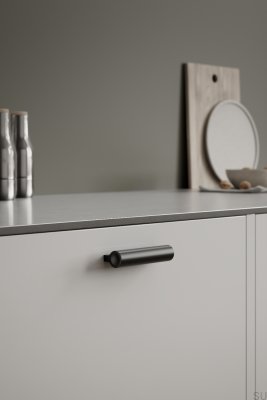Lucente 64 elongated furniture handle, aluminum, matt black