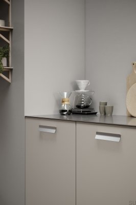 Leaf 160 Metal Silver Elongated Furniture Handle