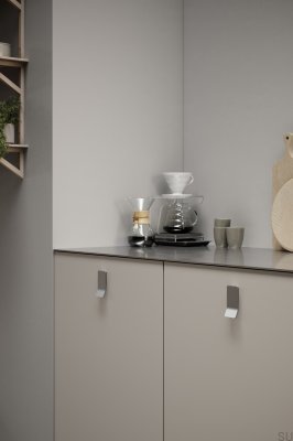 Leaf 32 Metal Silver Elongated Furniture Handle