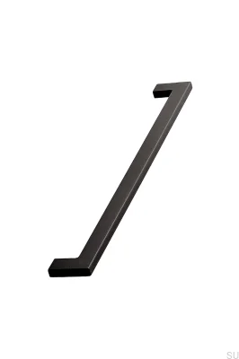 Flat 256 elongated furniture handle, metal, black